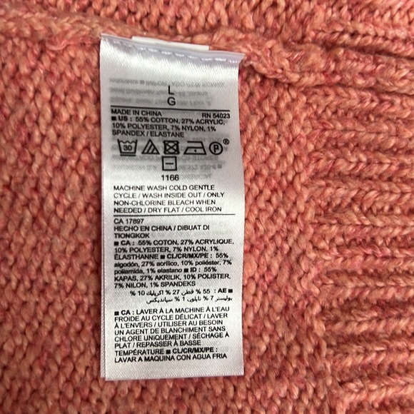 Coral Cable Knit Oversized Sweater- L - Picture 6 of 7